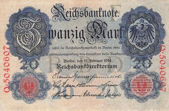 20 Mark Serie F/Q 1914